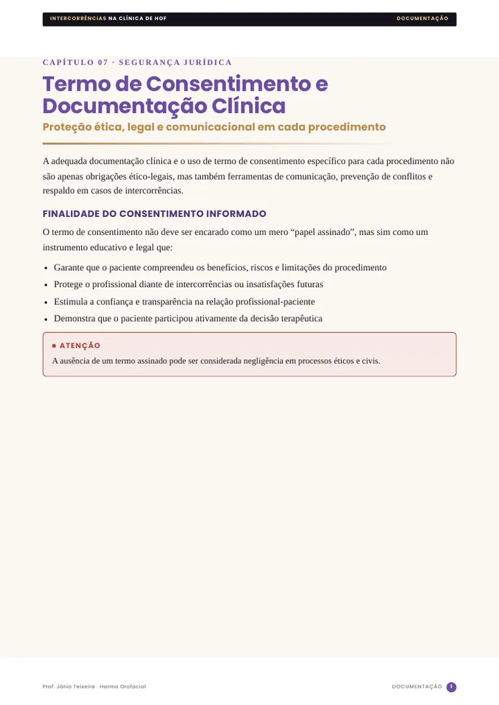 Página da apostila: Termo de consentimento